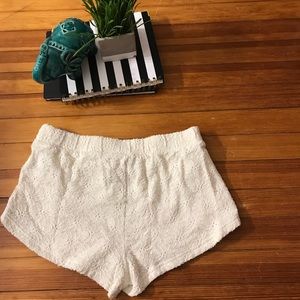 Off White Flower Infused Shorts